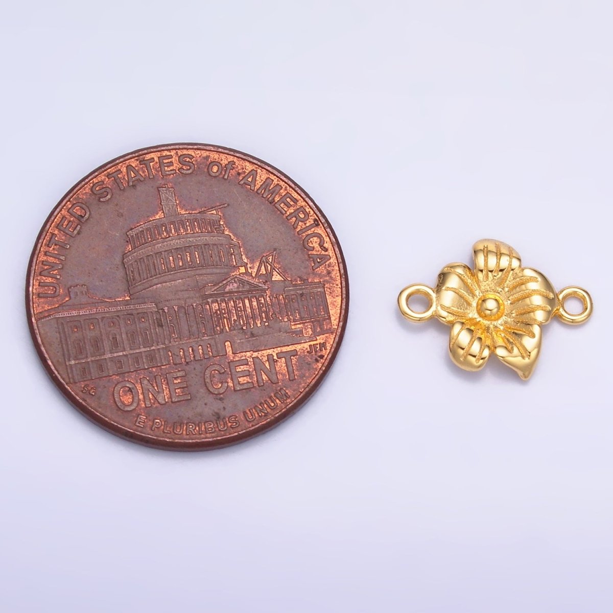 S925 Sterling Silver 10mm Flower Nature Connector in Gold &amp; Silver | SL-611
