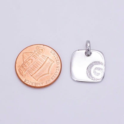 S925 Sterling Silver Geometric Circular Lined Square Pendant | SL-498