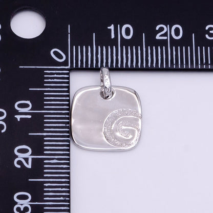 S925 Sterling Silver Geometric Circular Lined Square Pendant | SL-498