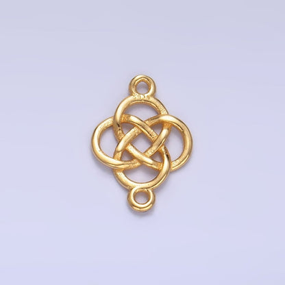 S925 Sterling Silver Geometric Filigree Flower Connector in Gold &amp; Silver | SL-569