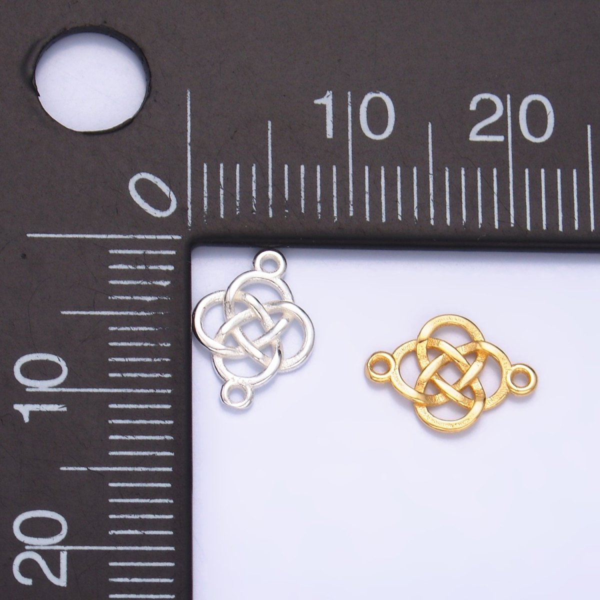 S925 Sterling Silver Geometric Filigree Flower Connector in Gold &amp; Silver | SL-569