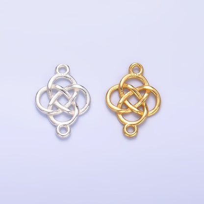 S925 Sterling Silver Geometric Filigree Flower Connector in Gold &amp; Silver | SL-569