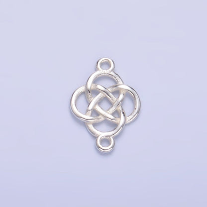 S925 Sterling Silver Geometric Filigree Flower Connector in Gold &amp; Silver | SL-569