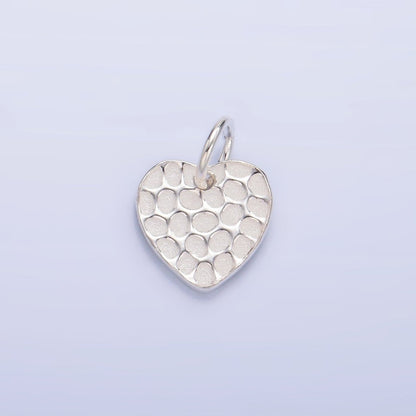 S925 Sterling Silver Hammered Heart Charm | SL-534