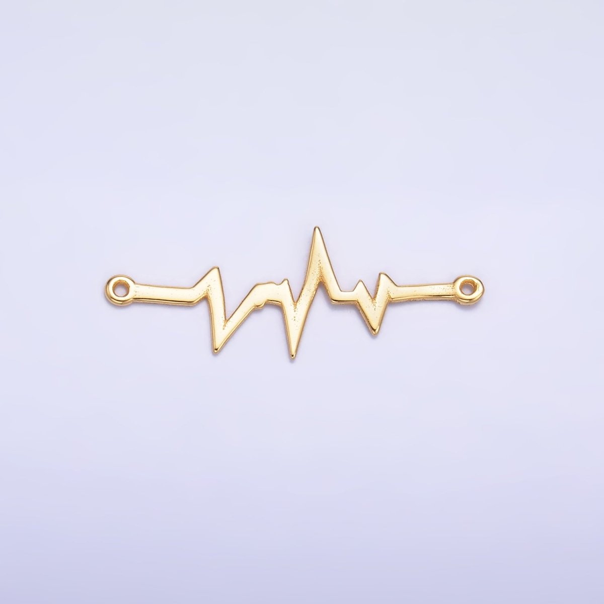 S925 Sterling Silver 21mm x 7.5mm Heart Beat Minimalist Connector in Gold &amp; Silver | SL-615