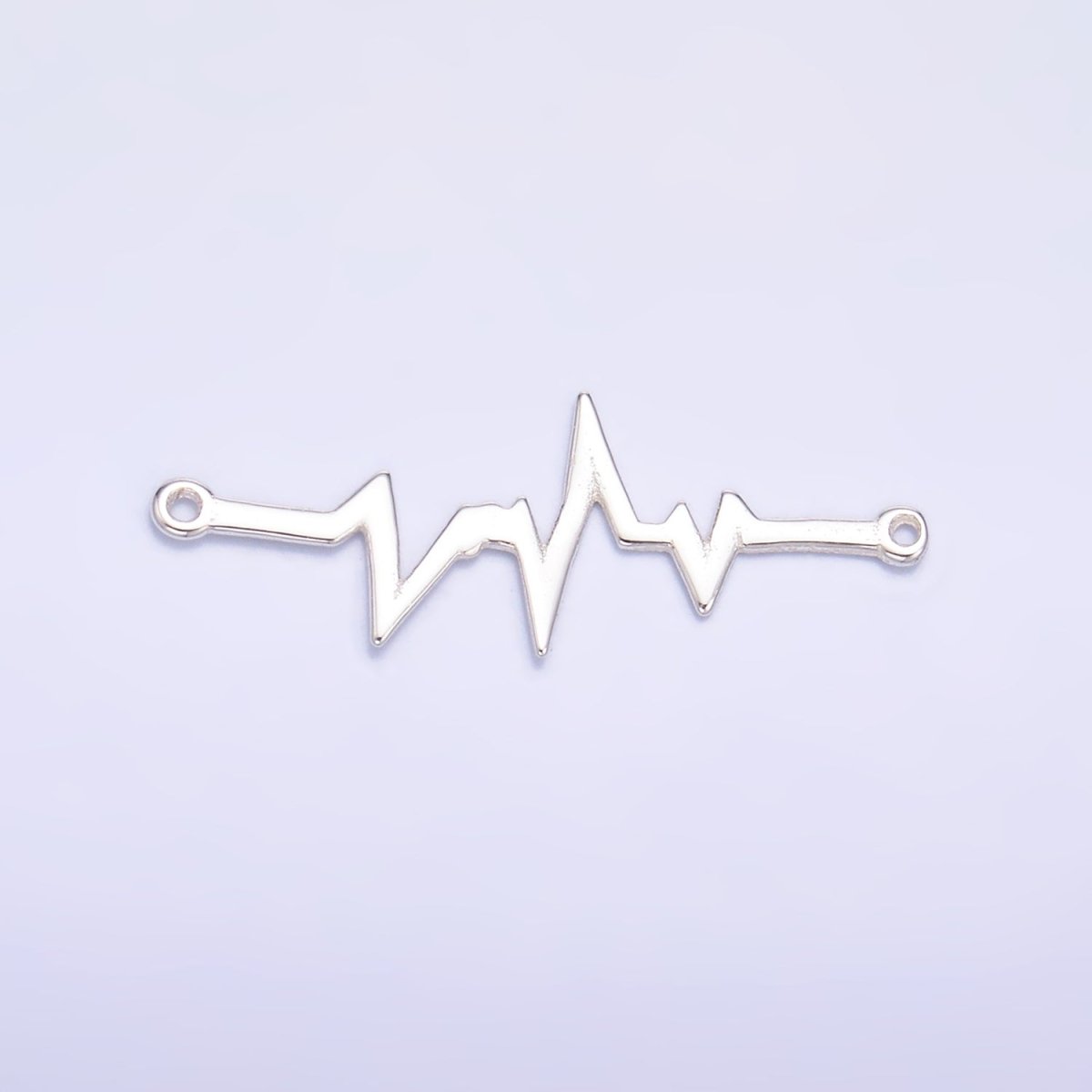 S925 Sterling Silver 21mm x 7.5mm Heart Beat Minimalist Connector in Gold &amp; Silver | SL-615