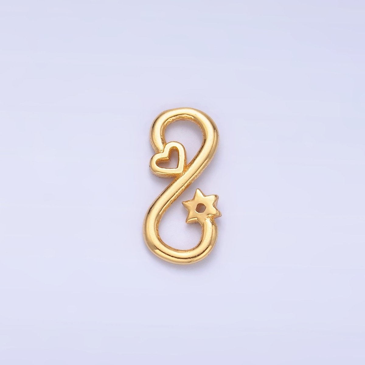S925 Sterling Silver Heart Celestial Star Infinity Link Charm Connector in Gold &amp; Silver | SL-631