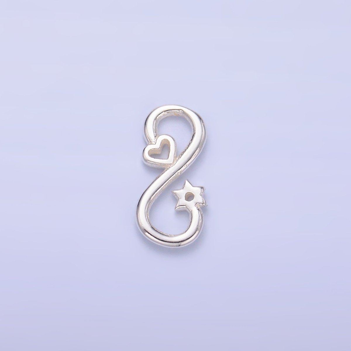 S925 Sterling Silver Heart Celestial Star Infinity Link Charm Connector in Gold &amp; Silver | SL-631