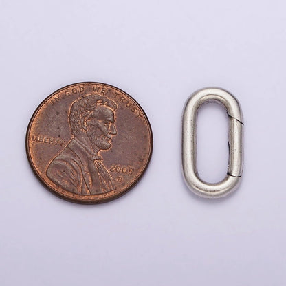 S925 Sterling Silver Hinged Oval Push Gate Ring Clasp Charm Pendants Interchangeable Connectors SL-306