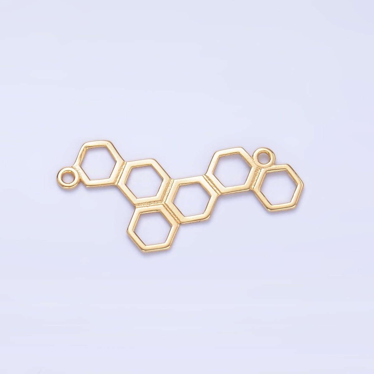 S925 Sterling Silver Honey Comb Charm Connector in Gold &amp; Silver | SL-634