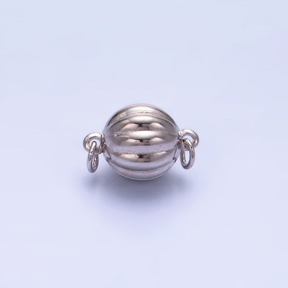 S925 Sterling Silver Magnetic Ribbed Round Charm Set | SL-548