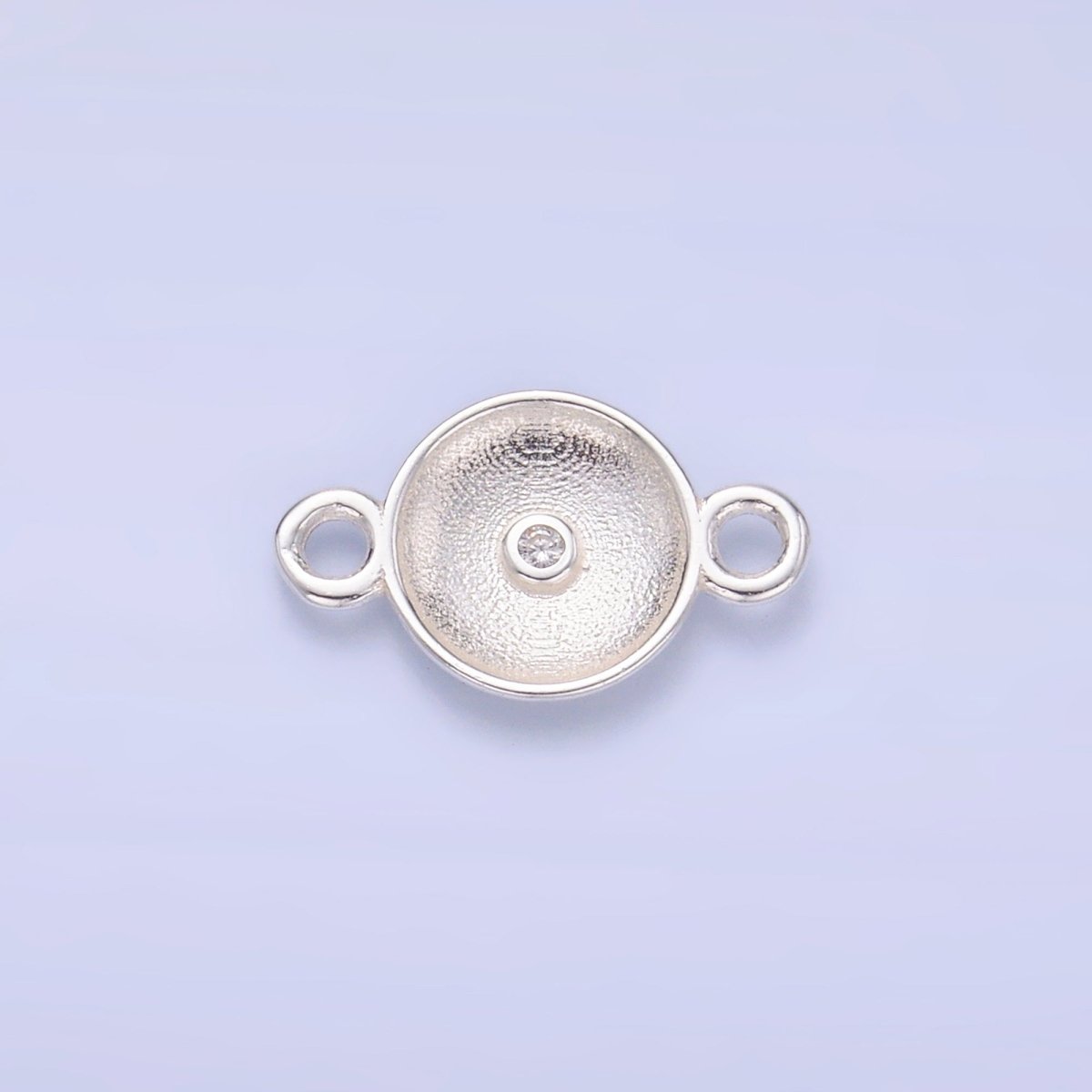 S925 Sterling Silver Minimalist CZ Round Charm Connector in Gold &amp; Silver | SL-627