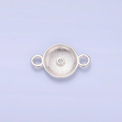 S925 Sterling Silver Minimalist CZ Round Charm Connector in Gold &amp; Silver | SL-627