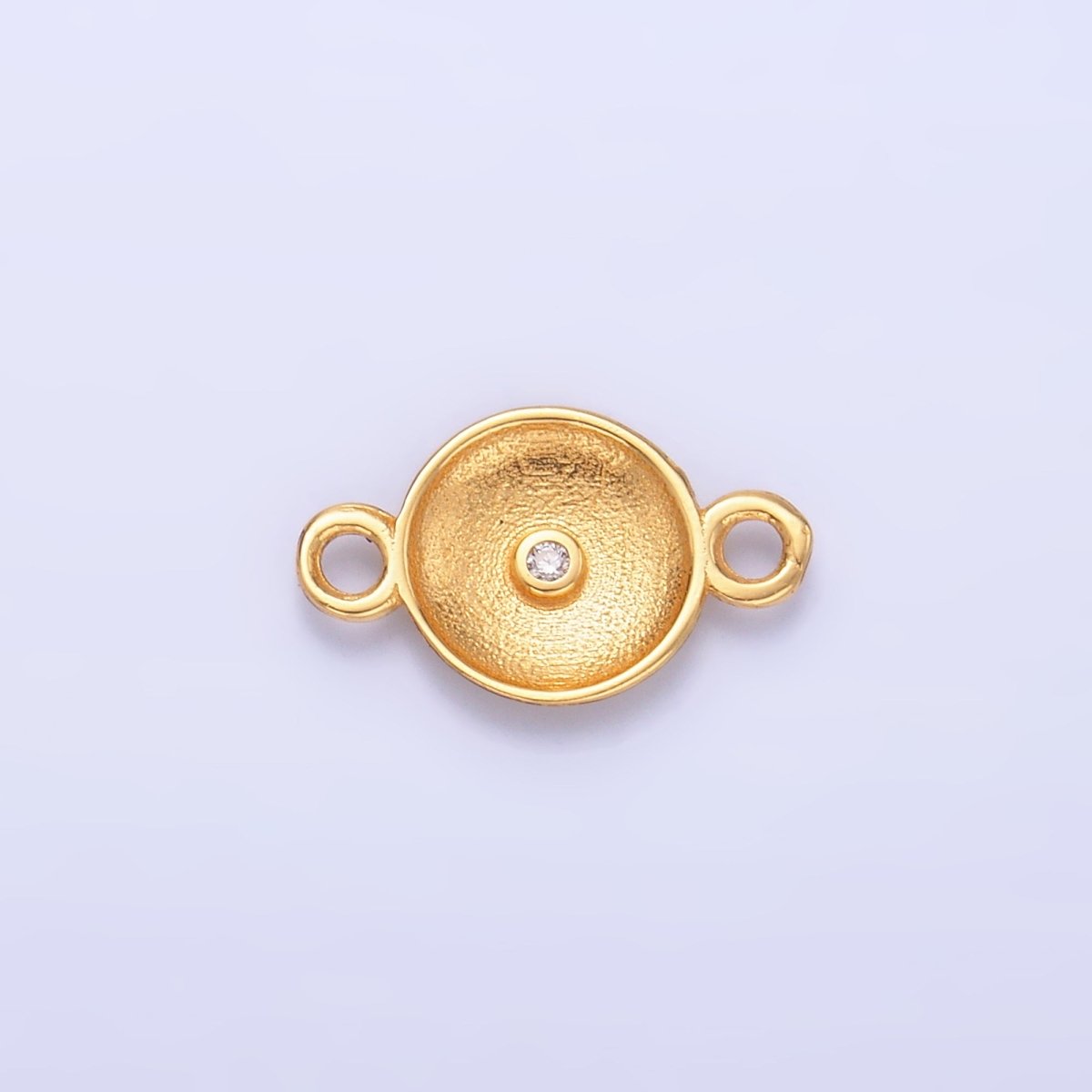 S925 Sterling Silver Minimalist CZ Round Charm Connector in Gold &amp; Silver | SL-627