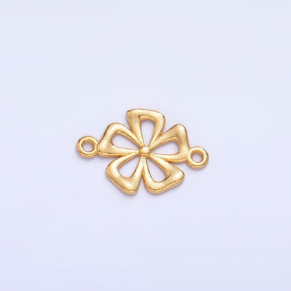 S925 Sterling Silver Minimalist Flower Connector in Gold &amp; Silver | SL-520