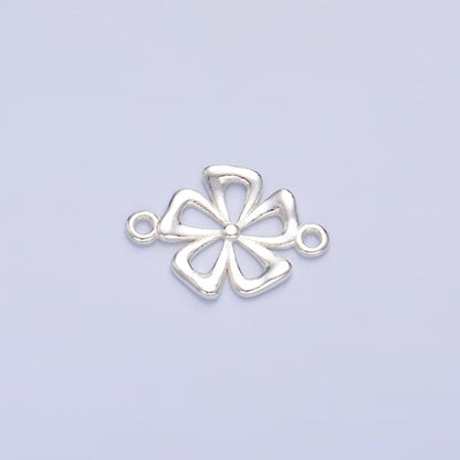 S925 Sterling Silver Minimalist Flower Connector in Gold &amp; Silver | SL-520