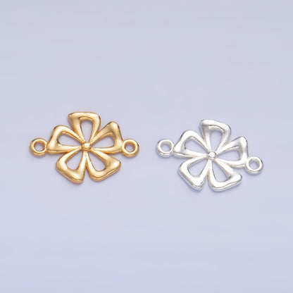 S925 Sterling Silver Minimalist Flower Connector in Gold &amp; Silver | SL-520