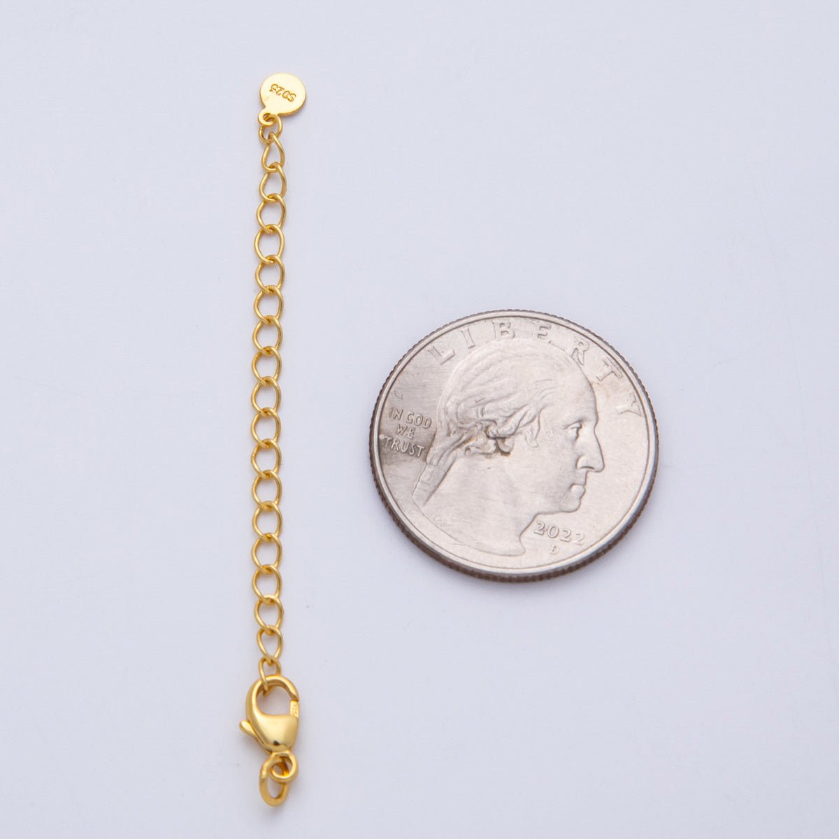 18K Gold Filled Minimalist Lobster Claw Clasp w. 3 Inch Extender Closure Findings | SL-00713