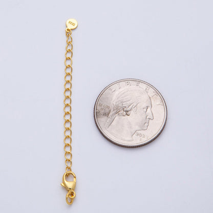 18K Gold Filled Minimalist Lobster Claw Clasp w. 3 Inch Extender Closure Findings | SL-00713