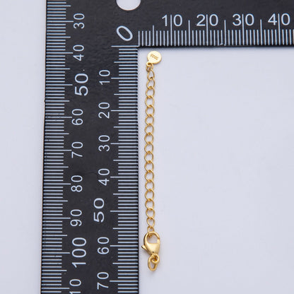 18K Gold Filled Minimalist Lobster Claw Clasp w. 3 Inch Extender Closure Findings | SL-00713
