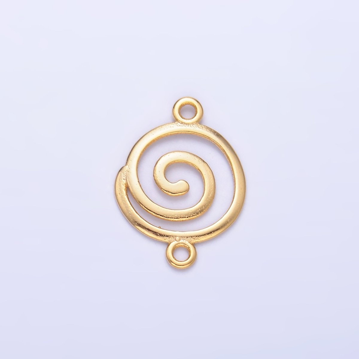 S925 Sterling Silver Minimalist Spiral Charm Connector in Gold &amp; Silver | SL-593