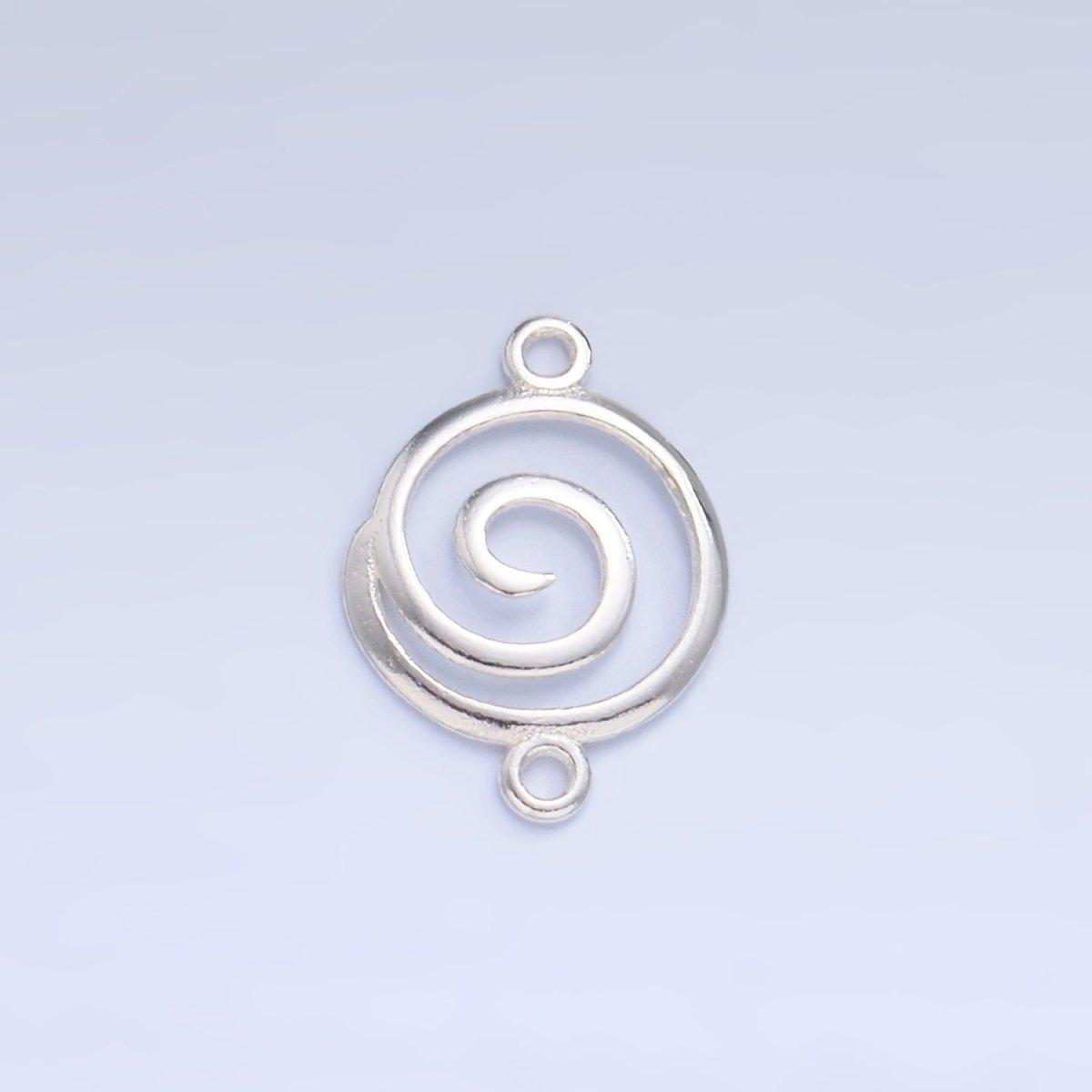 S925 Sterling Silver Minimalist Spiral Charm Connector in Gold &amp; Silver | SL-593