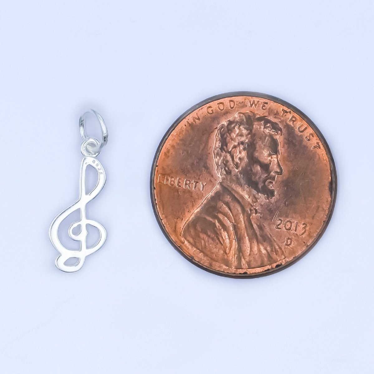 S925 Sterling Silver Musical Note Treble Clef Charm in Gold &amp; Silver | SL-646