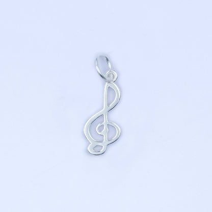 S925 Sterling Silver Musical Note Treble Clef Charm in Gold &amp; Silver | SL-646