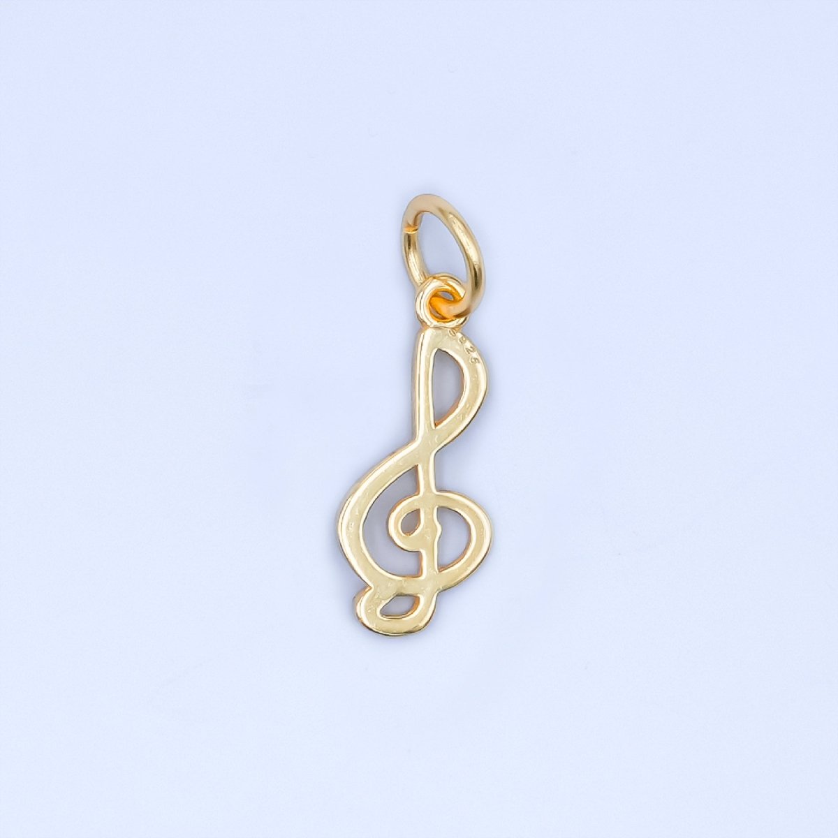 S925 Sterling Silver Musical Note Treble Clef Charm in Gold &amp; Silver | SL-646