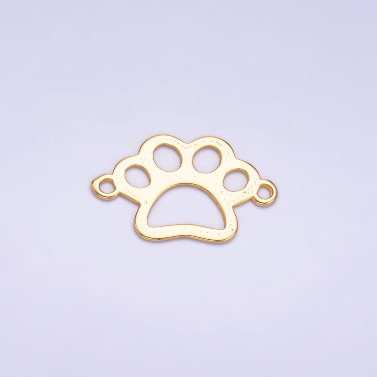 S925 Sterling Silver 10mm Open Pet Paw Print Connector in Gold &amp; Silver | SL-616