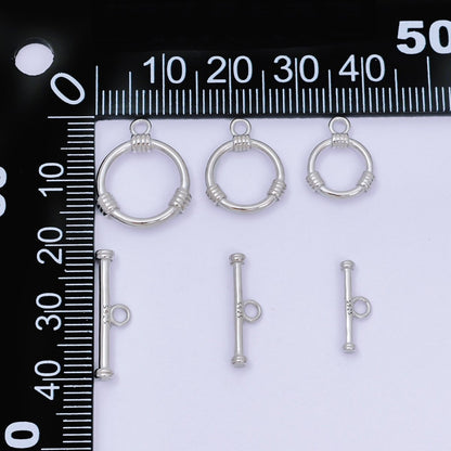 S925 Sterling Silver OT Clasp Classic Dainty Toggle Clasps Closure Finding | SL-675 - SL-677