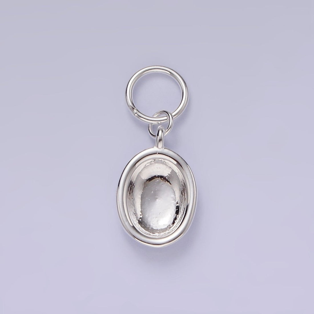 S925 Sterling Silver Oval Dome Minimalist Charm | SL-420