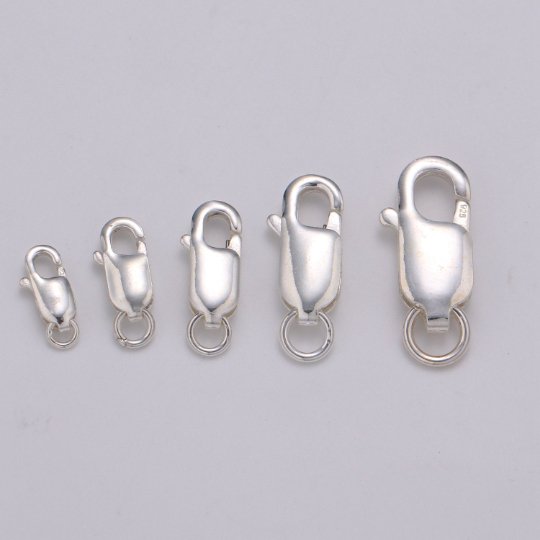 S925 Sterling Silver Oval Straight Lobster Claw Clasp Silver findings Clasp for Bracelet Necklaces Anklet Jewelry Supply Component SL-239~SL-243