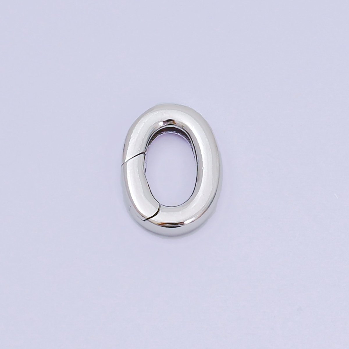 S925 Sterling Silver Push Gate Oval Clasp Charm Holder Supply | SL-674