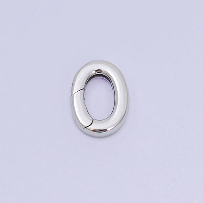 S925 Sterling Silver Push Gate Oval Clasp Charm Holder Supply | SL-674