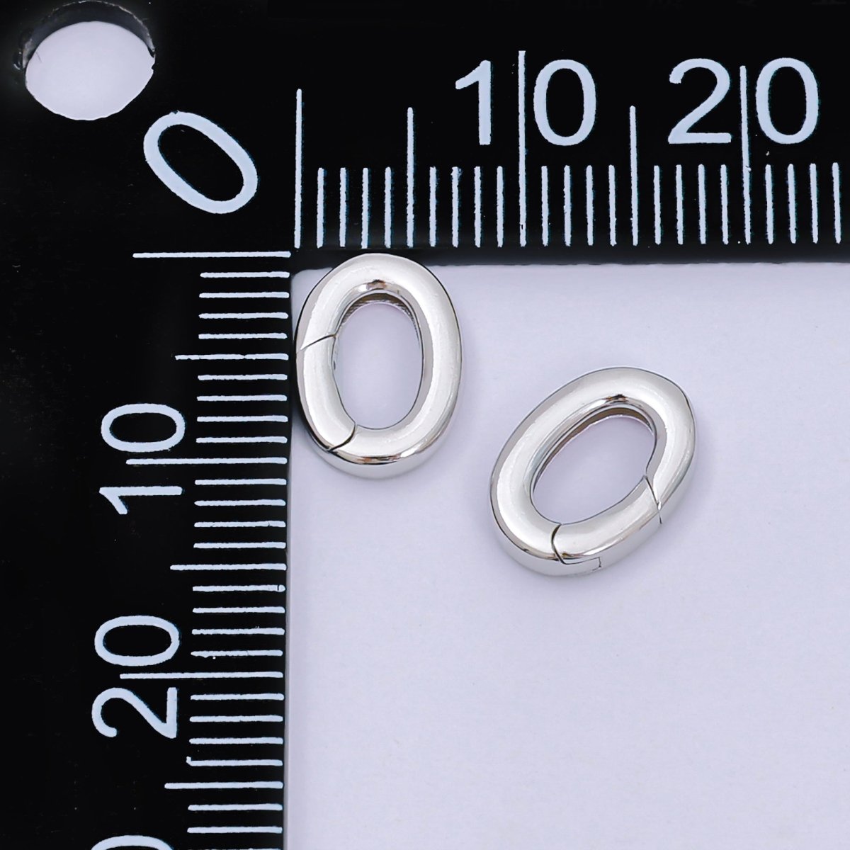 S925 Sterling Silver Push Gate Oval Clasp Charm Holder Supply | SL-674