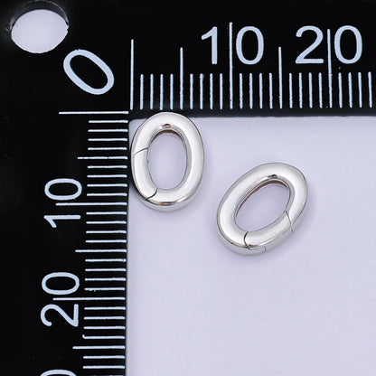 S925 Sterling Silver Push Gate Oval Clasp Charm Holder Supply | SL-674
