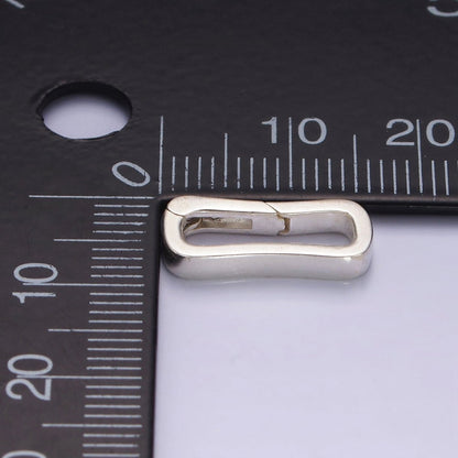 S925 Sterling Silver Rectangle Push Spring Gate Jewelry Findings | SL-473