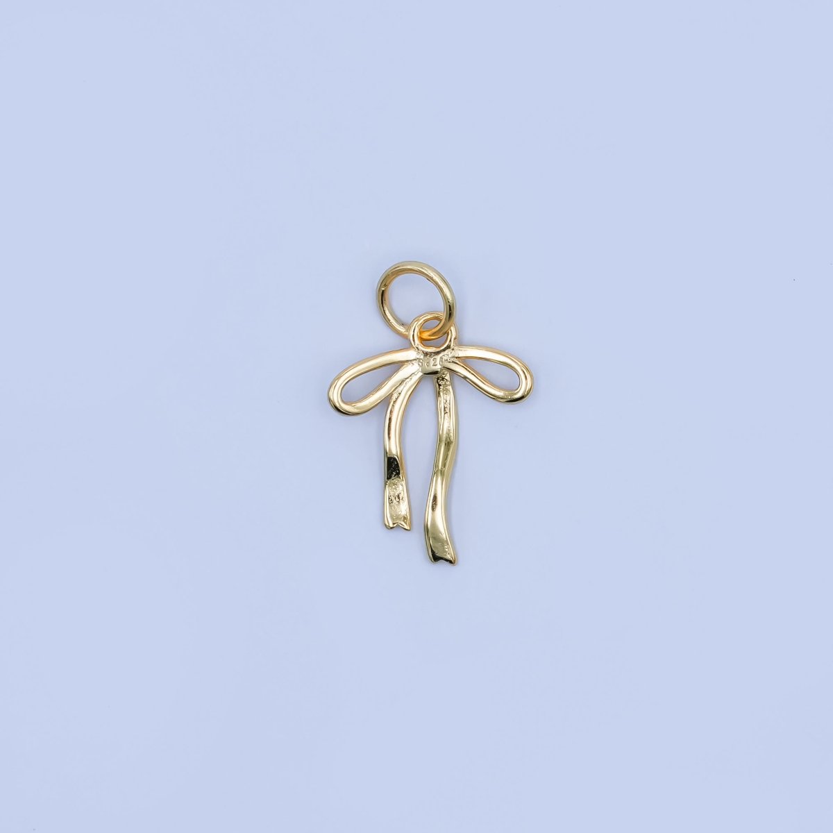 S925 Sterling Silver Ribbon Bow Charm in Gold &amp; Silver | SL-643