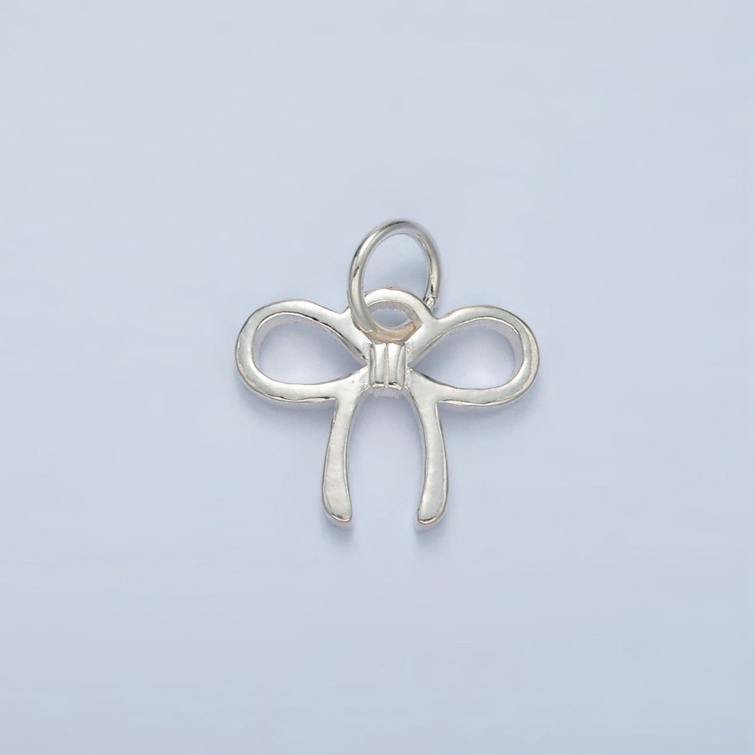 S925 Sterling Silver Ribbon Bow Minimalist Mini Charm | SL-501