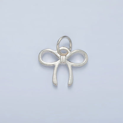 S925 Sterling Silver Ribbon Bow Minimalist Mini Charm | SL-501
