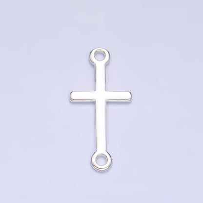 S925 Sterling Silver Sideway Cross Minimalist Connector in Gold &amp; Silver | SL-589