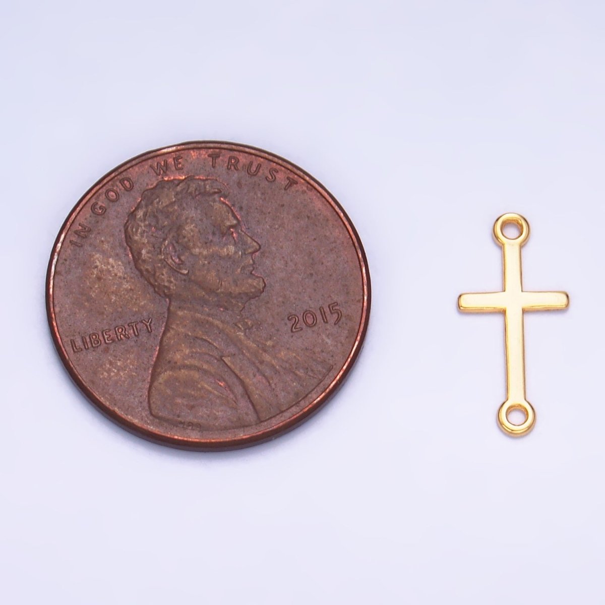 S925 Sterling Silver Sideway Cross Minimalist Connector in Gold &amp; Silver | SL-589