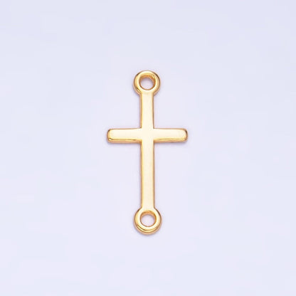 S925 Sterling Silver Sideway Cross Minimalist Connector in Gold &amp; Silver | SL-589