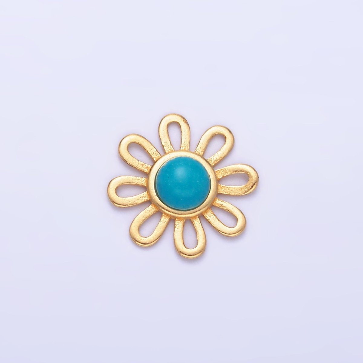 S925 Sterling Silver Turquoise Sunflower Connector in Gold &amp; Silver | SL-628