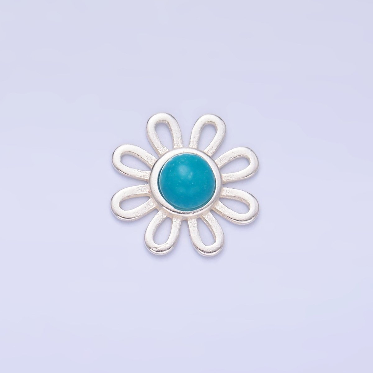 S925 Sterling Silver Turquoise Sunflower Connector in Gold &amp; Silver | SL-628
