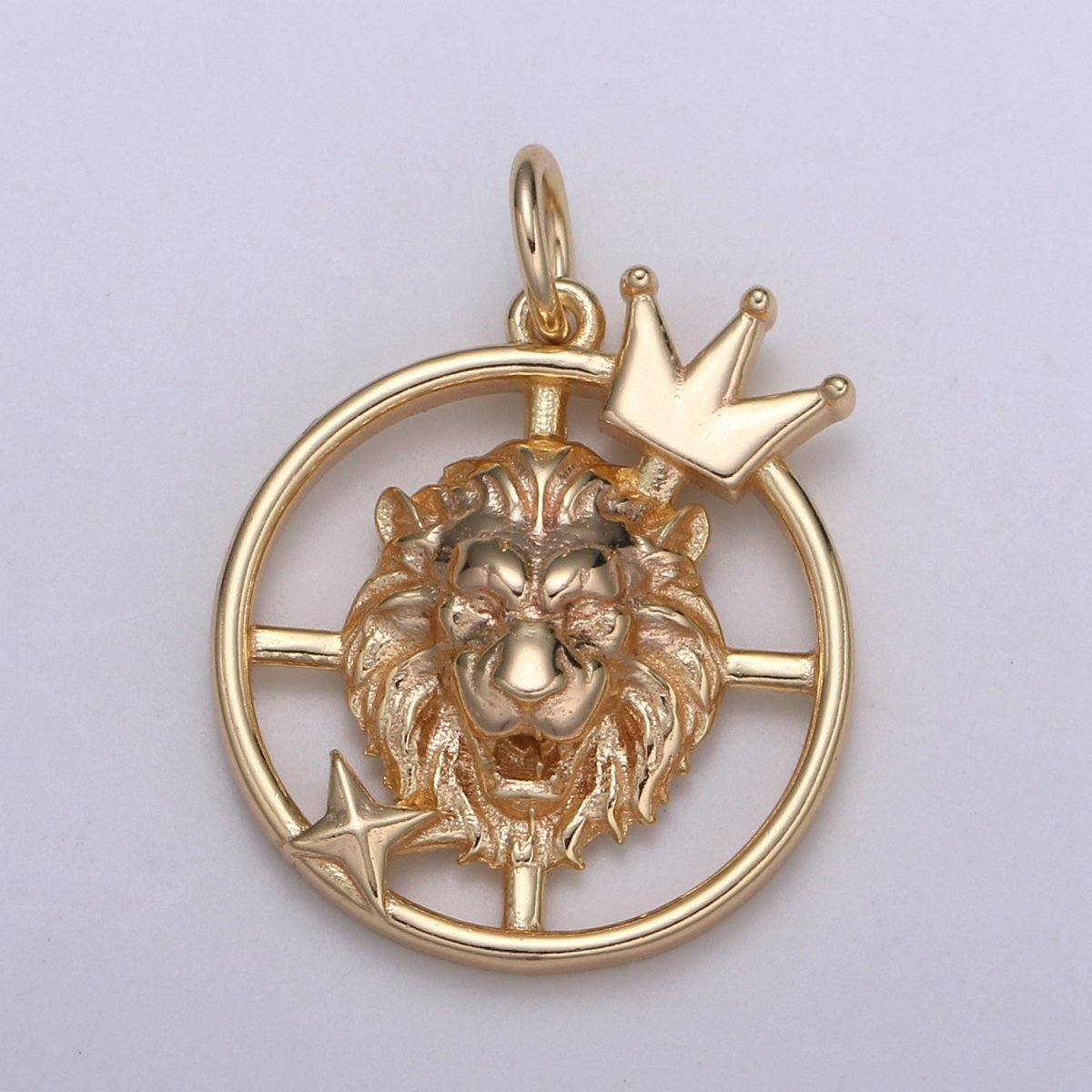 S925 Sterling Silver Zodiac Horoscope Gold Vermeil Open Round Charm | A-A1827-A-A1832