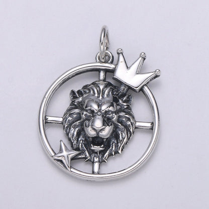 S925 Sterling Silver Zodiac Horoscope Silver Open Round Charm | A-A1833-A-A1838
