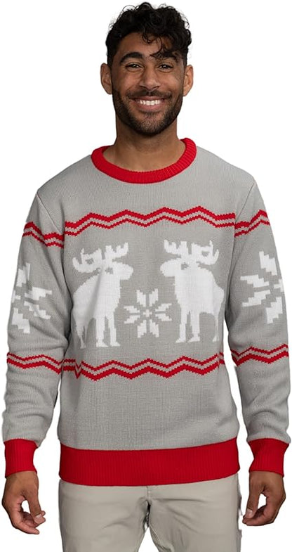 Santa Claus Snowflakes and Moose Scott Sweater