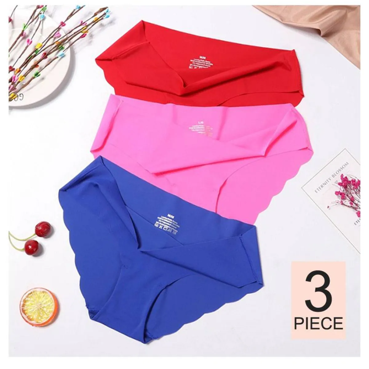 Low-Rise Seamless Panties Set - 3 Pcs